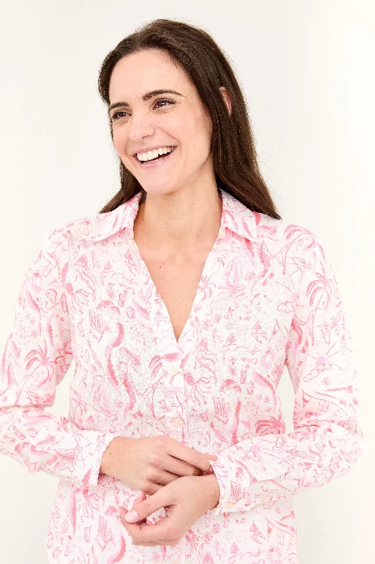 Twig Linen Shirt - Orchid Weekend performance