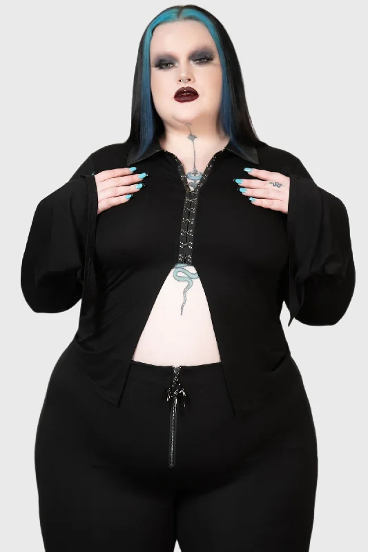 Vamp Fatale Shirt [PLUS] Preppy Women's College