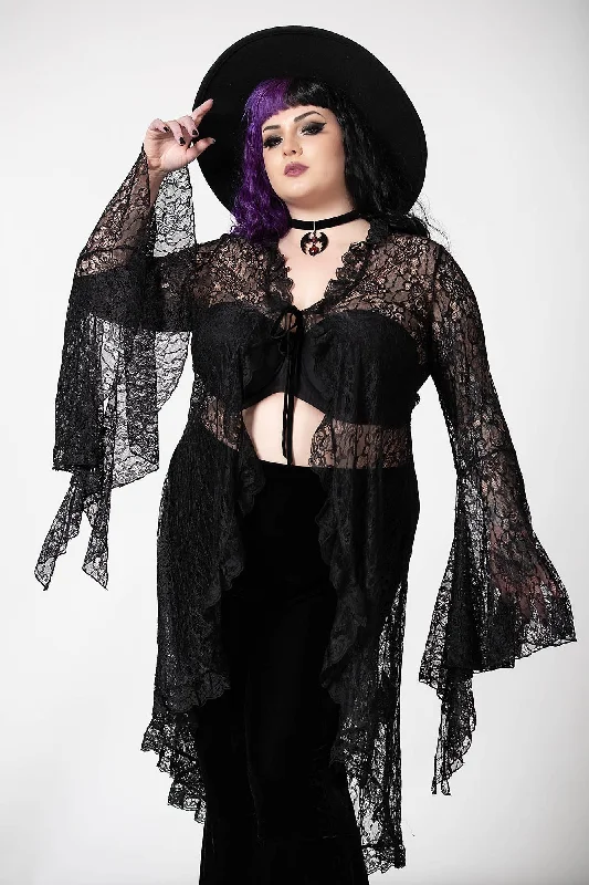 Vilania Lace Duster [PLUS] Casual Women's Loose - fitting