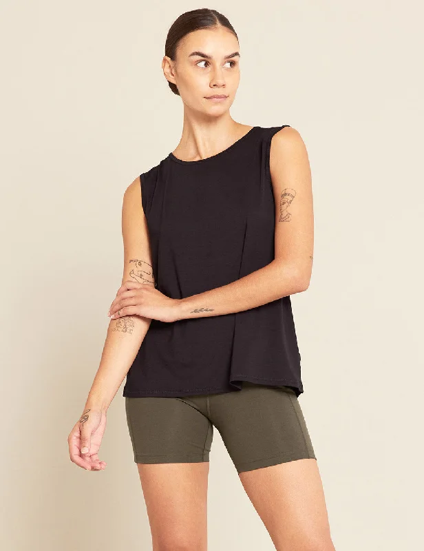 Women's Active Muscle Tank Top - Black Disco