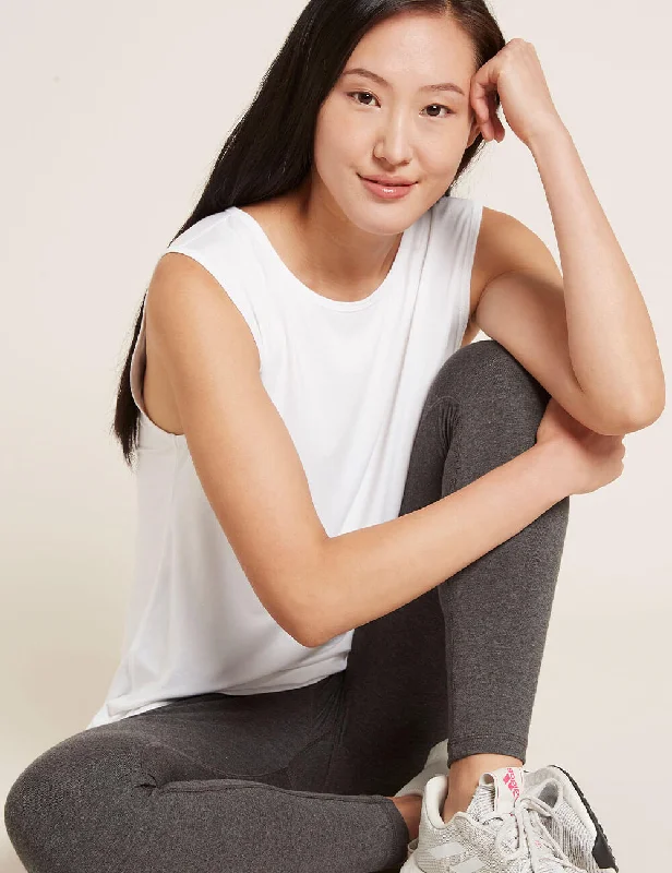 Women's Active Muscle Tank Top - White Cool Women's Distressed