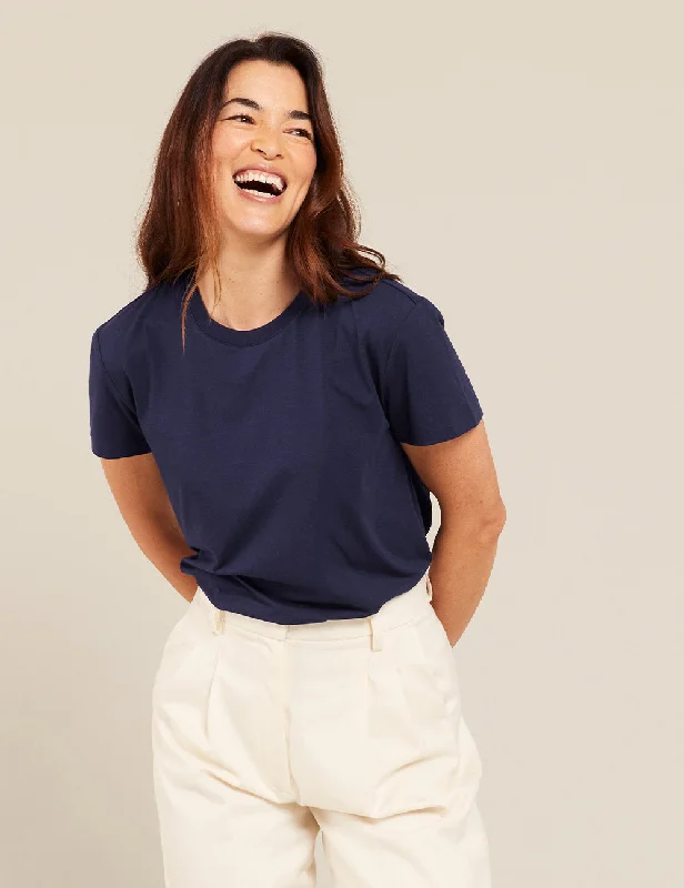 Women's Classic Crew Neck T-Shirt - Navy Confident Women's Power