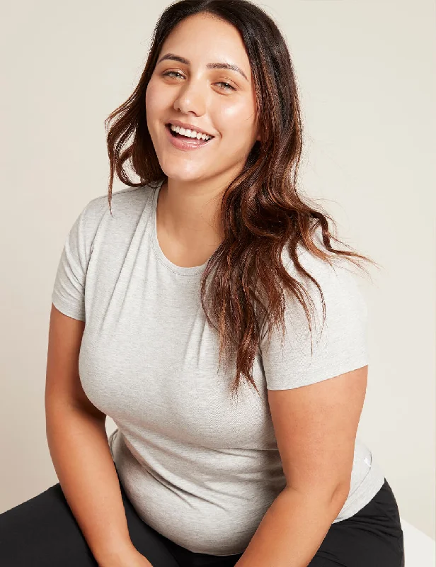 Women's Crew Neck T-Shirt - Light Grey Marl Australian Beach