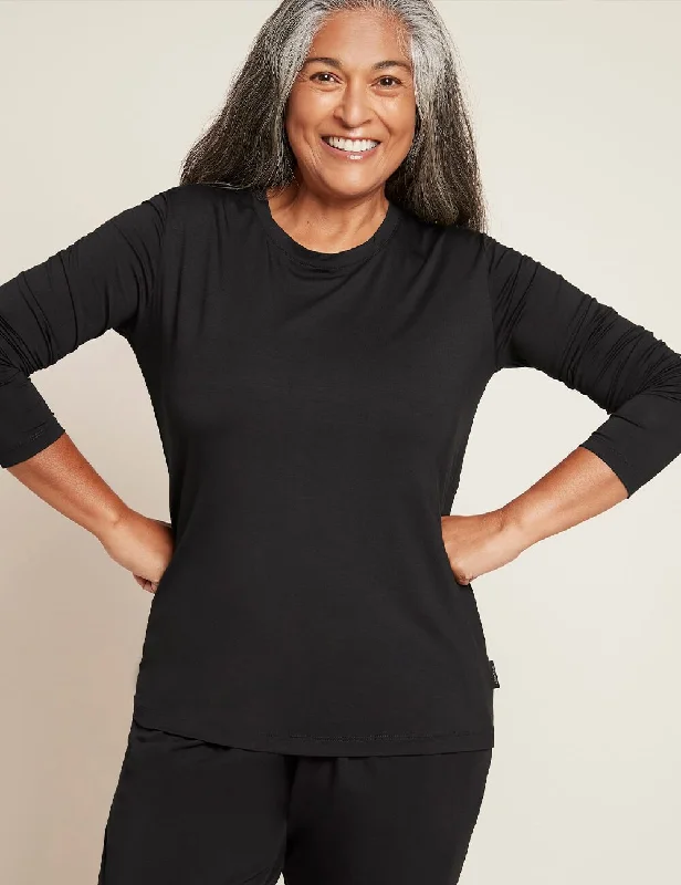 Women's Long Sleeve Round Neck T-Shirt - Black Dynamic Women's Moto