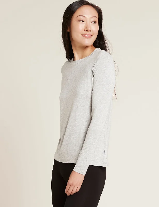Women's Long Sleeve Round Neck T-Shirt - Light Grey Marl Confident Women's Power