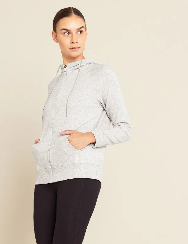 Women's Weekend Zip-Up Hoodie - Grey Marl British Gentlewoman Style