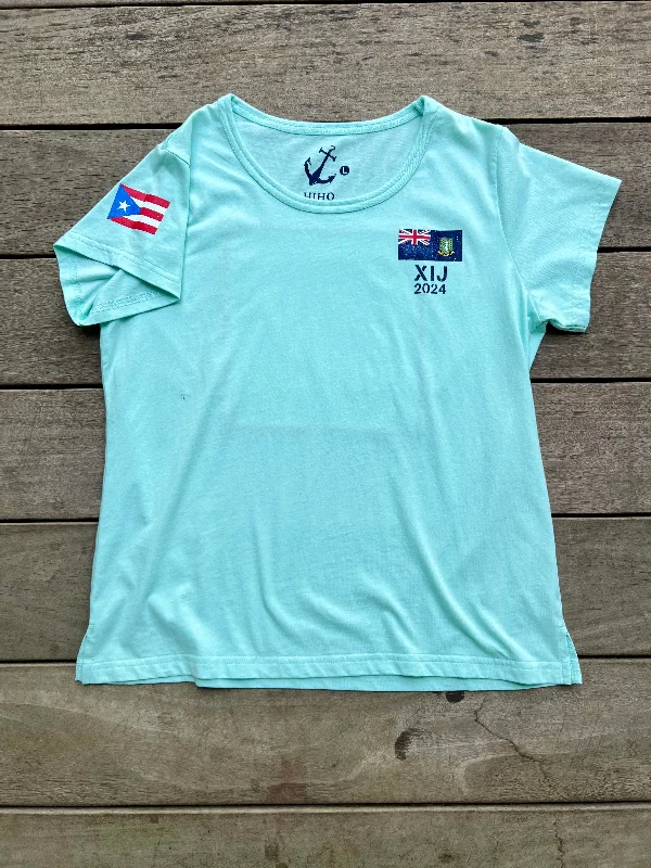 XIJ24 BVI Patch Tee - Sea Green Practical Women's Quick - dry