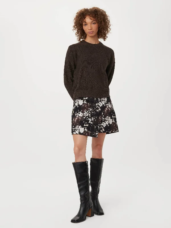 The Floral Jacquard Sweater in Dark Chocolate