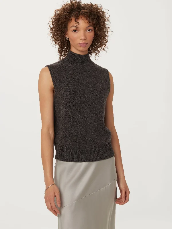 The Yak Wool Sweater Vest  in Charcoal Grey