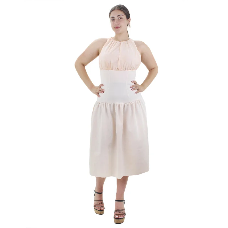 Women's Drop Waist Midi Dress,Peach Feminine Women's Style 