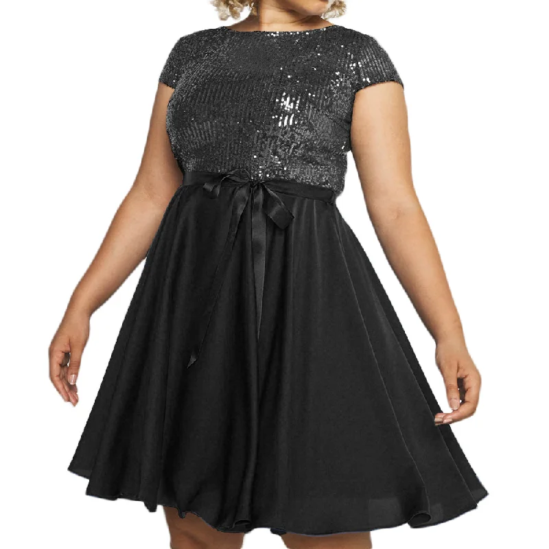 Women's Sequined Dress,Black Refined Women's Classic 