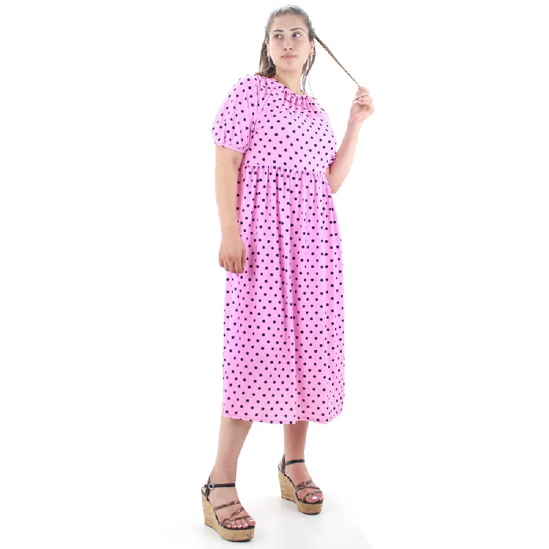 Women's Polka Dots Oversize Dress,Pink Hip Women's Urban