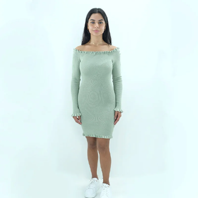 Women's Plain Solid A Line Dress,Light Olive Youthful Women's Anime - inspired