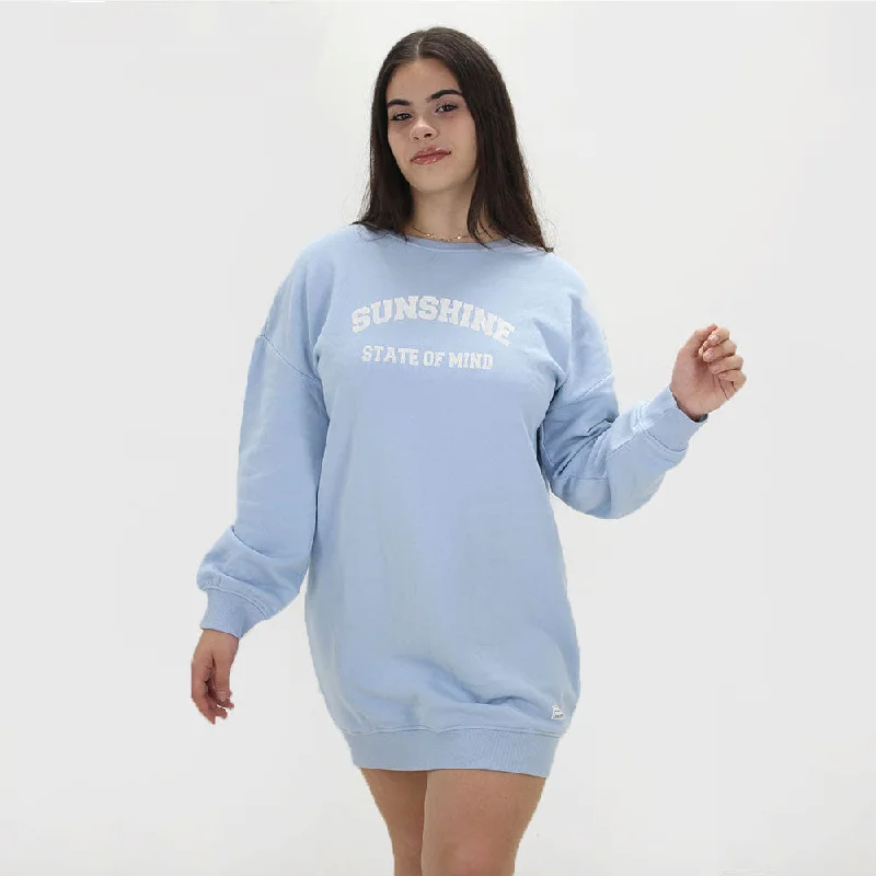 Women's Graphic Short Dress,Light Blue Casual Women's Loose - fitting