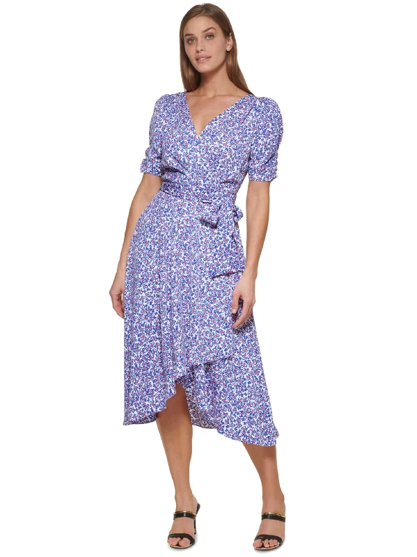 Women's Floral Printed Dress,White purpose