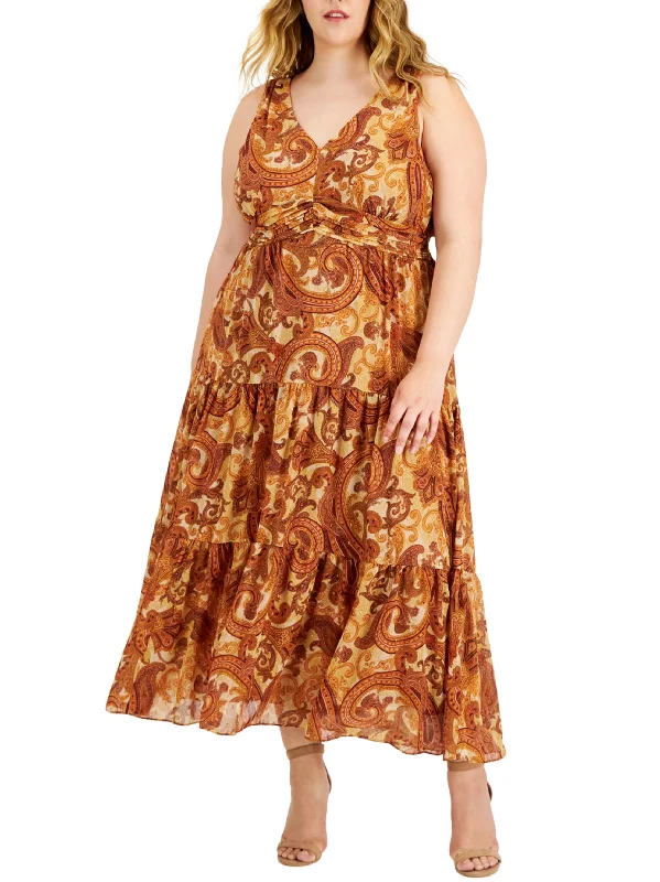 Women's Paisley Printed Dress,Multi Sleek Women's 