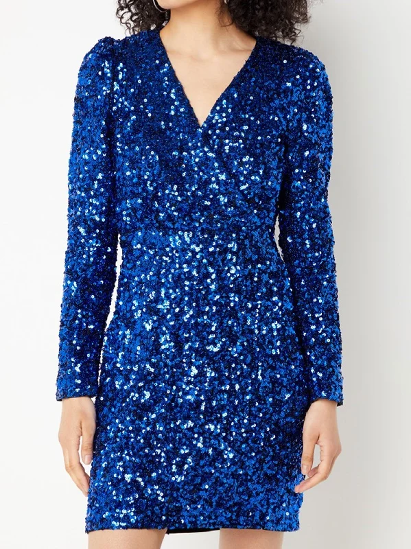 Women's Sequined Dress,Blue Traditional Women's 