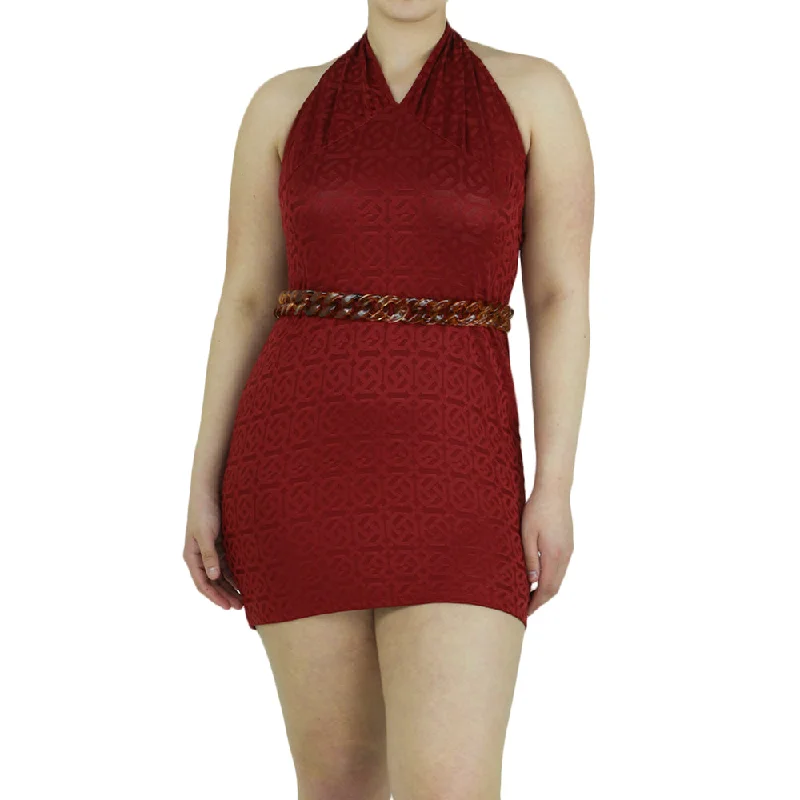Women's Printed Casual Short Dress,Burgundy Artistic Women's Avant - 