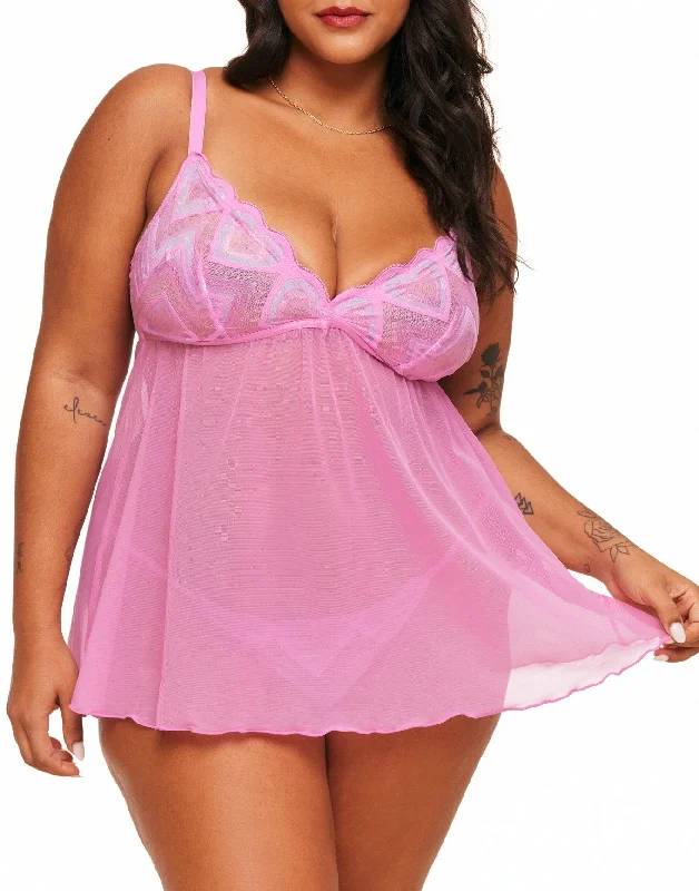 Amorata Women's Plus-Size Babydoll Lingerie Bohemian Women's Free