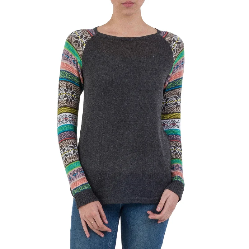 Andean Star in Charcoal Knit Sweater Confident Women's Power