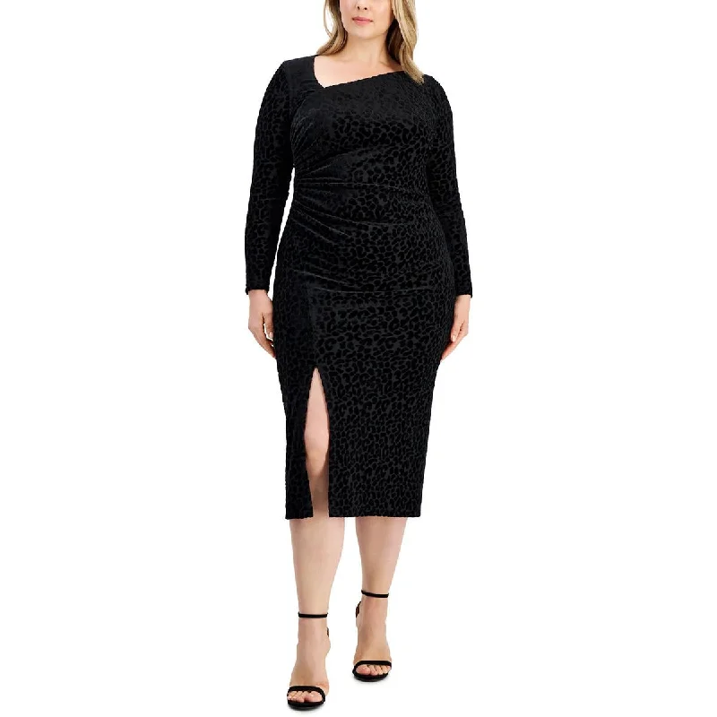 Anne Klein Womens Plus Velvet Long Cocktail And Party Dress