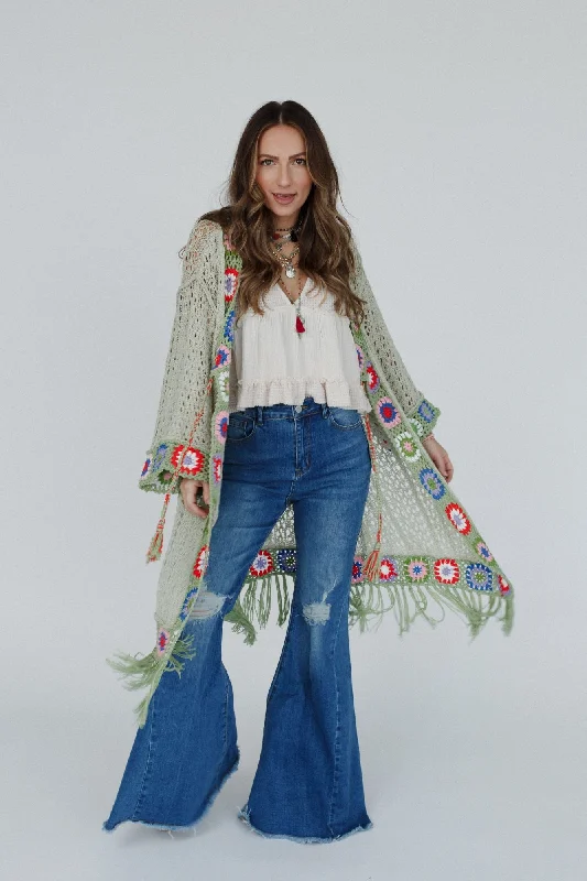 Artful Allure Cardigan - Sage Sustainable Organic