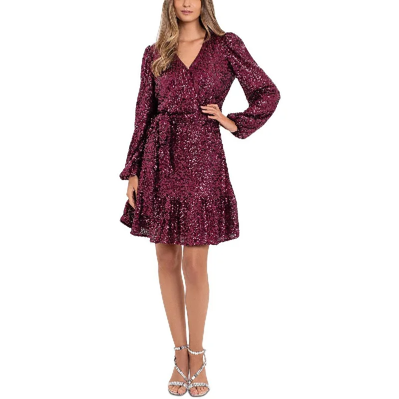 Betsy & Adam Womens Surplice Above Knee Cocktail And Party Dress Sharp Women's Italian