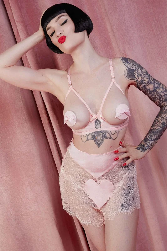 Doris Peach Cupless Stitch Detail Bra Sporty Women's Athleisure 