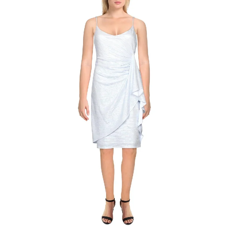 Black Halo Womens Ruched V Neck Cocktail And Party Dress Feminine Women's Soft 