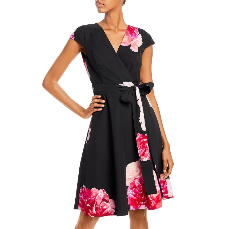 Black Halo Womens V Neck Belted Cocktail and Party Dress Confident Women's High - fashion Black Halo Womens V Neck Belted Cocktail and Party Dress Confident Women's High - fashion