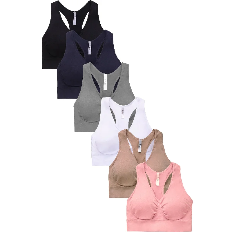 SOFRA LADIES SEAMLESS RACERBACK SPORTS BRA (BR0136SP6)