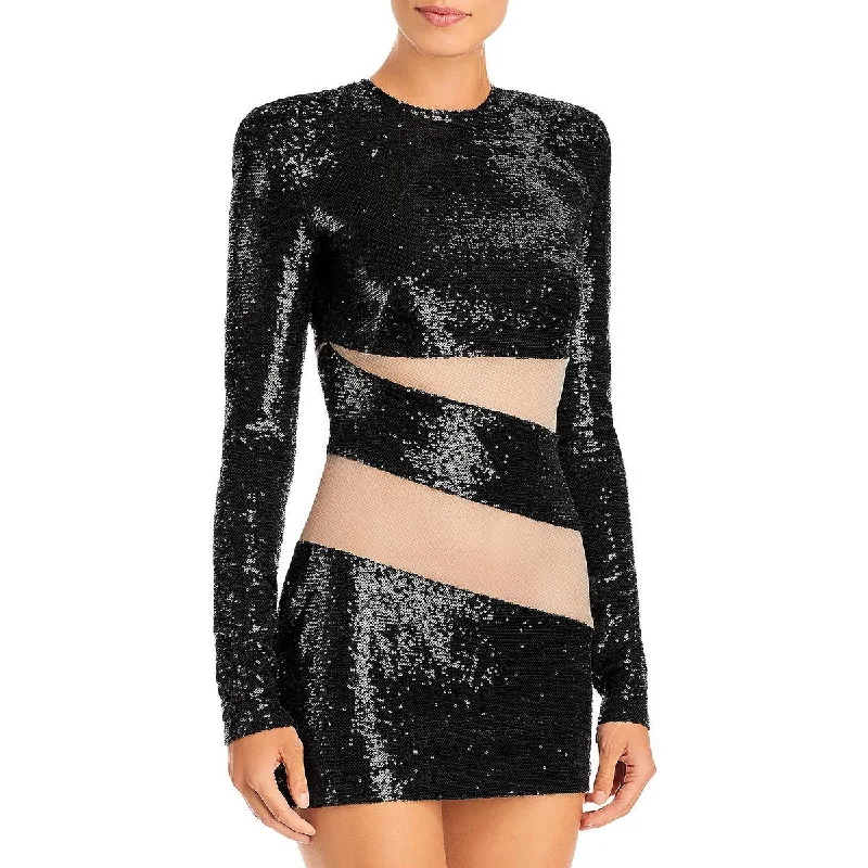Bronx And Banco Womens Elise Sequined Illusion Cocktail and Party Dress Sporty Women's Athleisure Bronx And Banco Womens Elise Sequined Illusion Cocktail and Party Dress Sporty Women's Athleisure