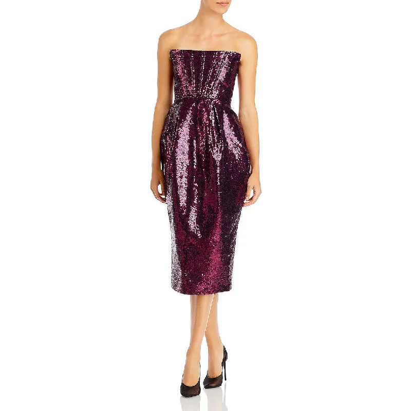Bronx And Banco Womens Maraya Corset Seamed Midi Cocktail and Party Dress Laid - back Women's Style Bronx And Banco Womens Maraya Corset Seamed Midi Cocktail and Party Dress Laid - back Women's Style