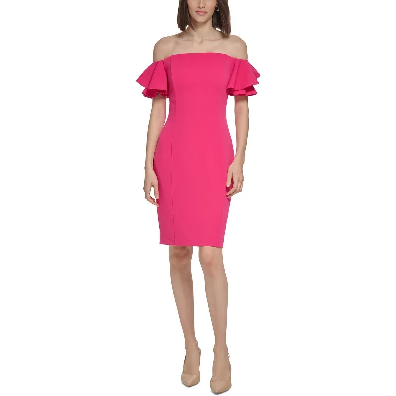 Calvin Klein Womens Crepe Mini Cocktail And Party Dress Sustainable Organic