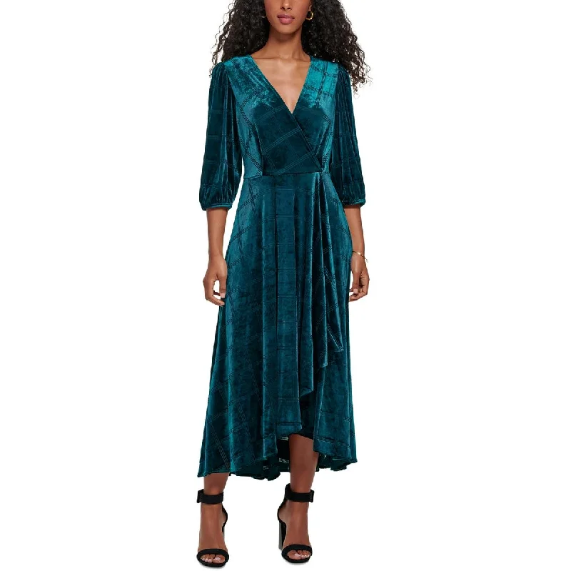 Calvin Klein Womens Petites Velvet Hi-Low Cocktail and Party Dress Practical Women's Multi - 