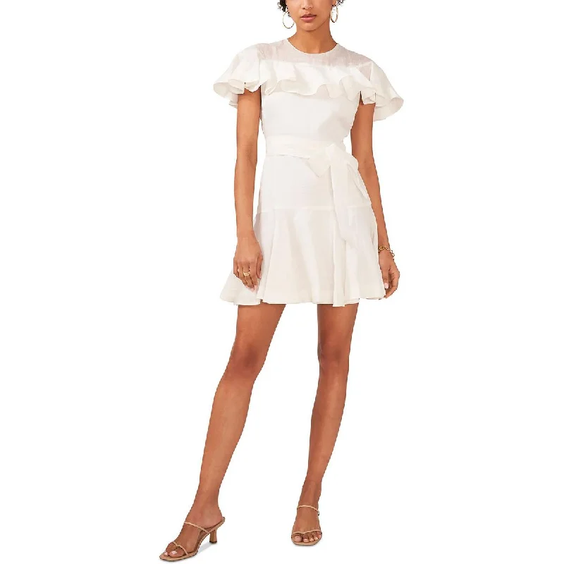 CeCe Womens Ruffled Mini Cocktail And Party Dress Disco