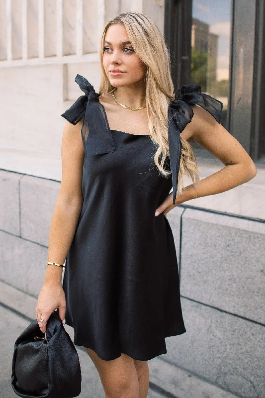 Chic Ties Satin Mini Dress - Final Sale Refined Women's Hand - crafted