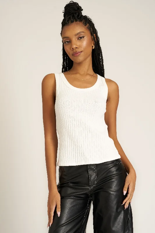 Cooper White Sweater Rib Tank Cozy Women's Winter