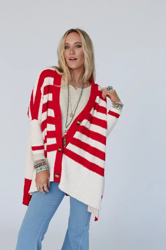 Great Stripes Cardigan - Red Street