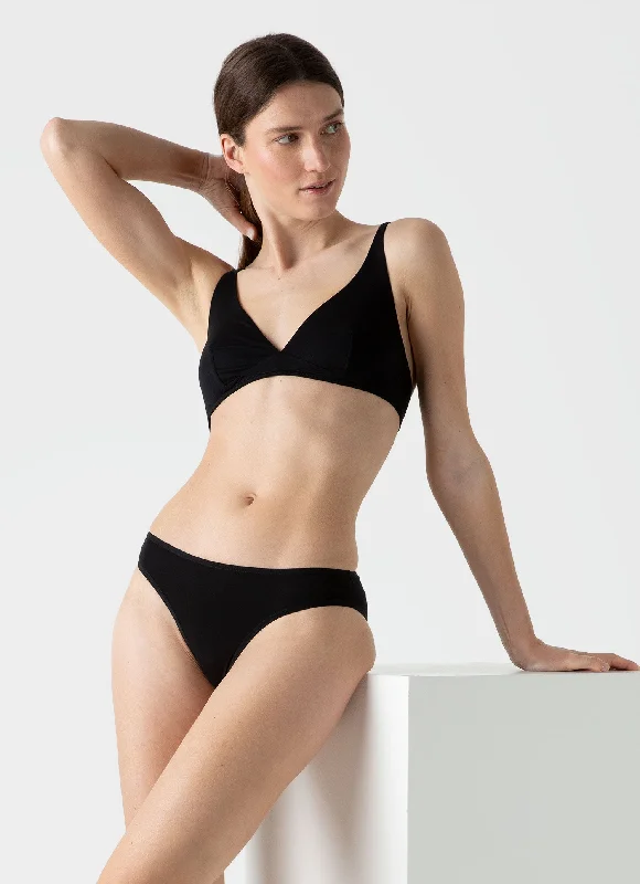 Women's Cotton Stretch Bralette in Black Relaxed Women's 