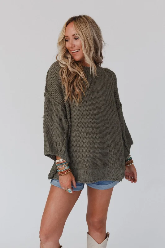 Crisp Air Sweater - Olive Tough Women's Military - inspired