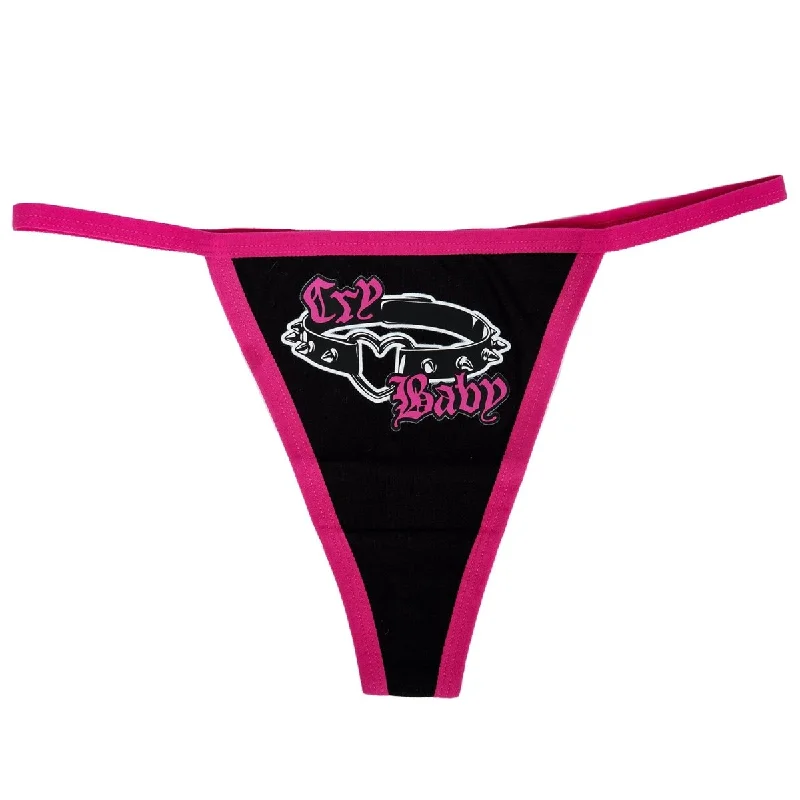 Cry Baby Spiked Collar Thong Underwear Hip Women's Retro