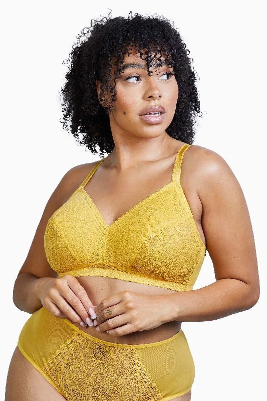 Emma Mustard Yellow Ultimate Comfort Wireless Bra Traditional Women's Wool