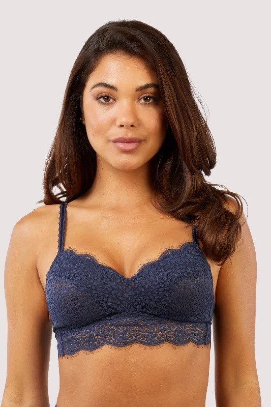Emma Navy Ultimate Comfort Wireless Bra Polished Women's Silk