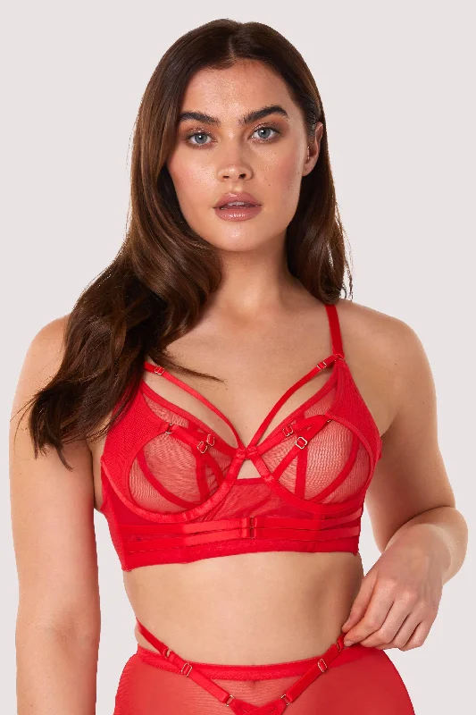 Eddie Red Crossover Wrap Bra Dynamic Women's High - energy