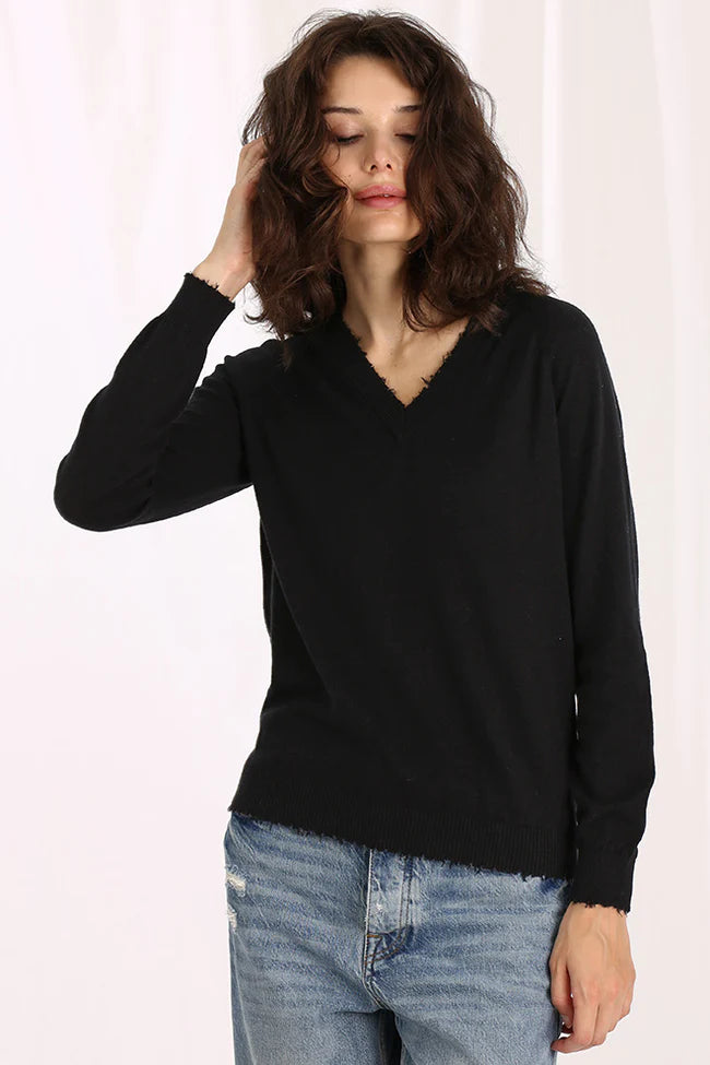 Fine Cashmere Distressed Relaxed Women's 