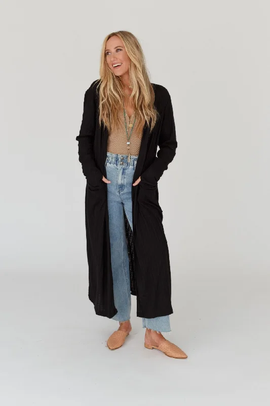 The Nest Finishing Touch Duster Cardigan - Black Trendy Women's 