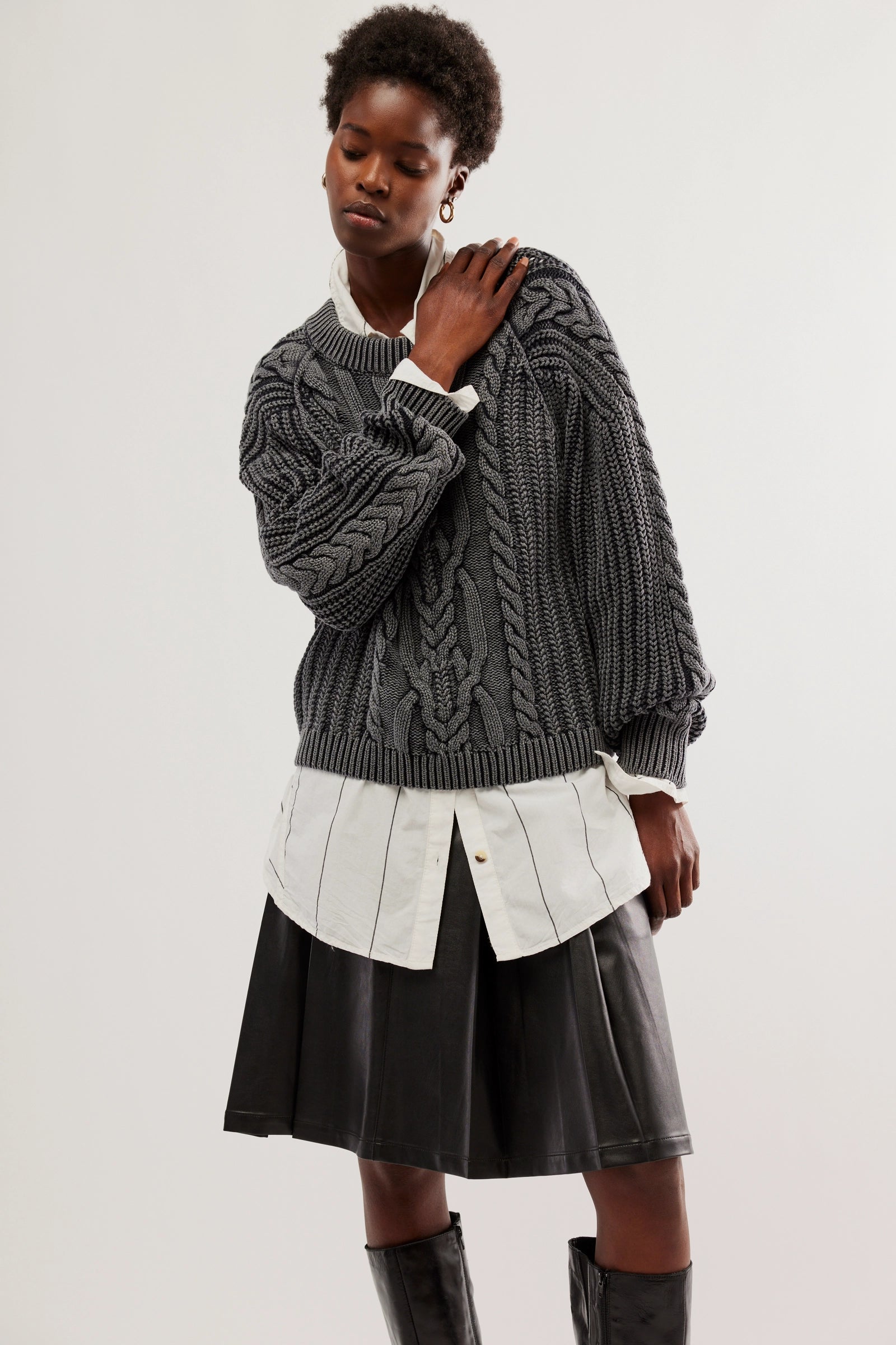 Frankie Cable Sweater Traditional Women's Wool