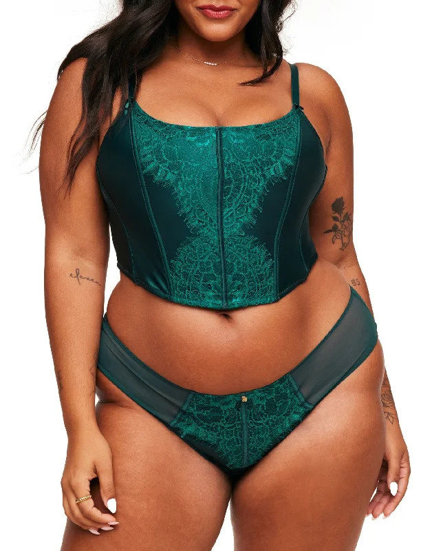 Geneviève Women's Plus-Size Cropped Corset & Panty Set Monochromatic All - in - one