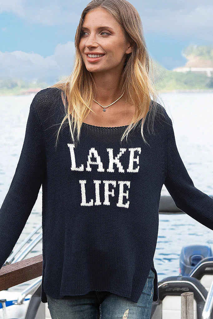 Lake Life Top Cotton Laid - back Women's Vibe